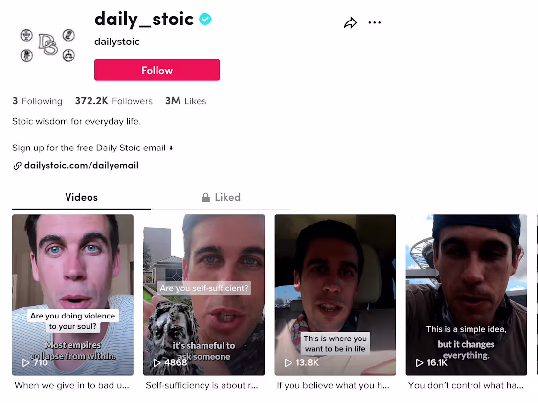 Cover image for Daily Stoic & Ryan Holiday Tiktok 