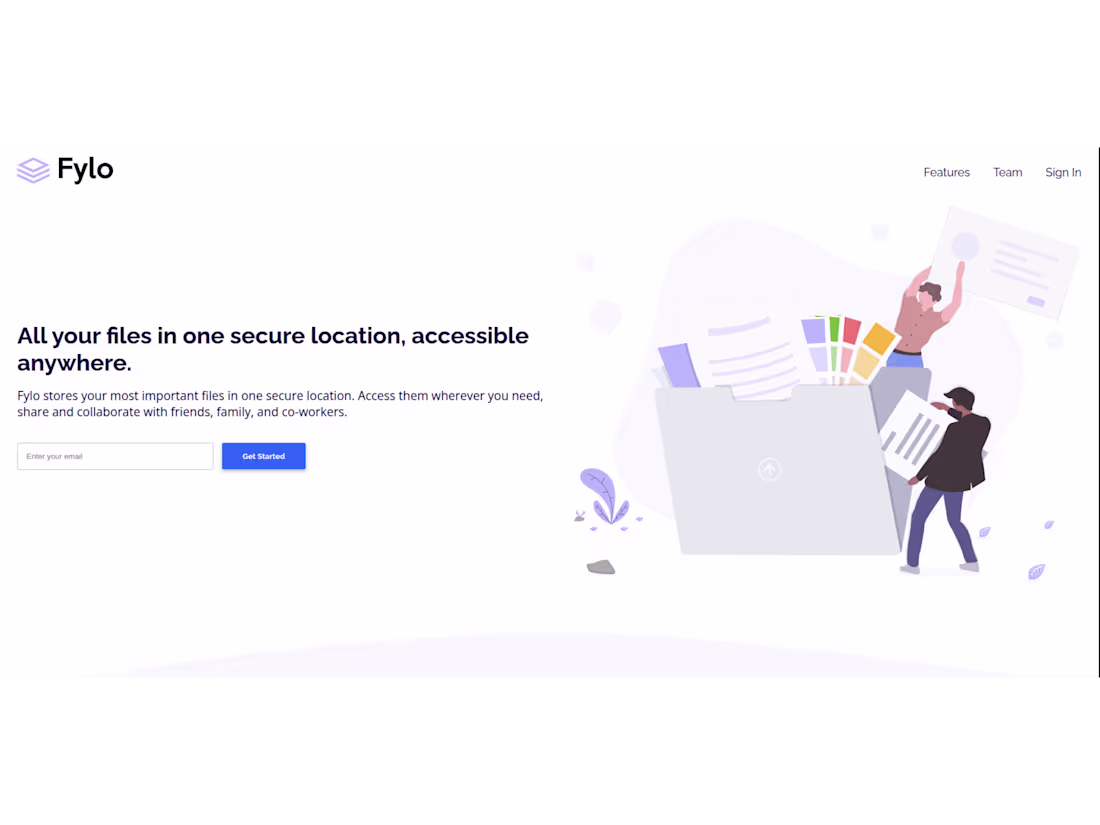 Cover image for Fylo - Simple, informative landing page for a file storage s...