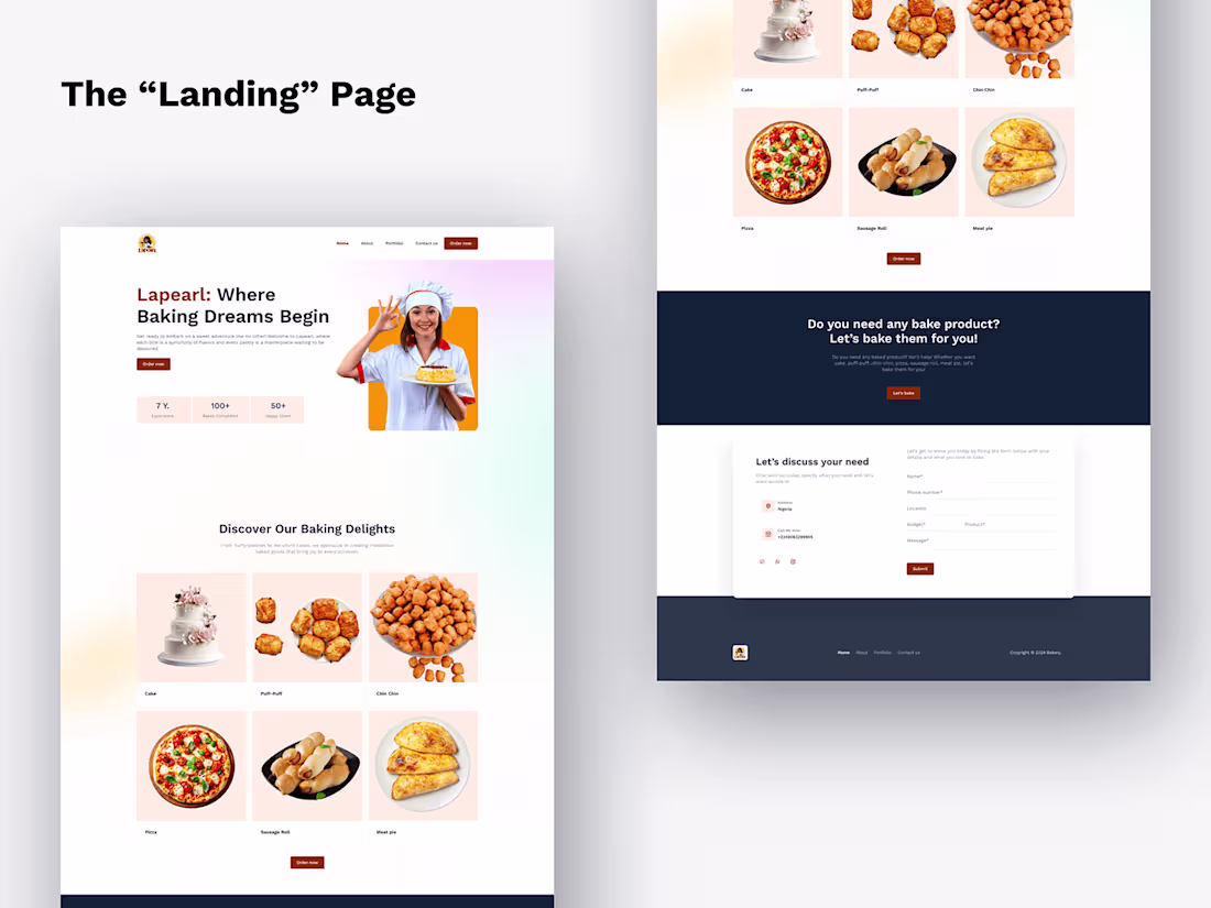 Cover image for "Lapearl" - A Baking Website :: Behance