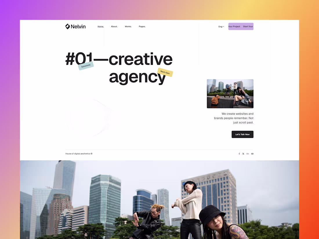 Cover image for Zelvin — Design Studio Framer Template
A bold