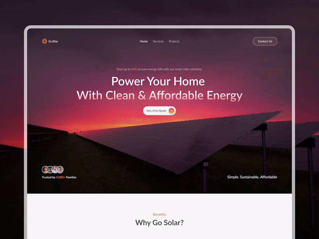 Cover image for Ecoray Landing Page Design