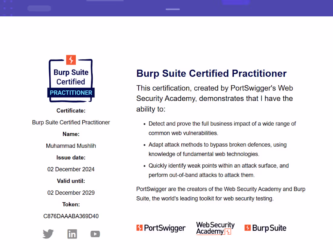 Cover image for Burp Suite Certified Practitioner (BSCP)