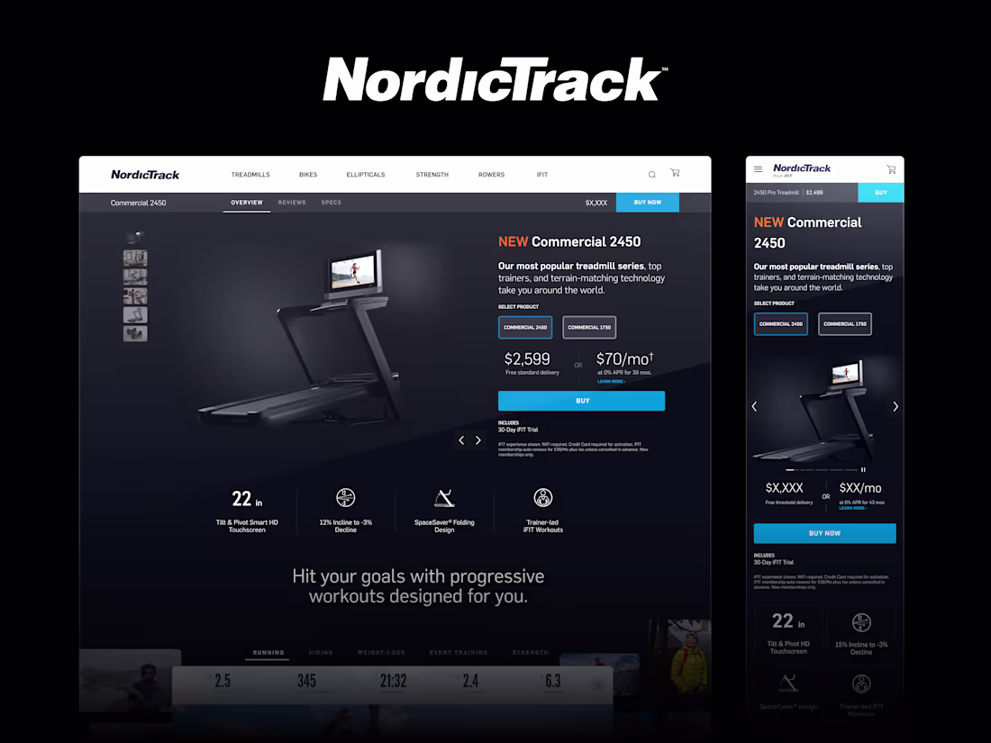 Cover image for NordicTrack—PDP redesign