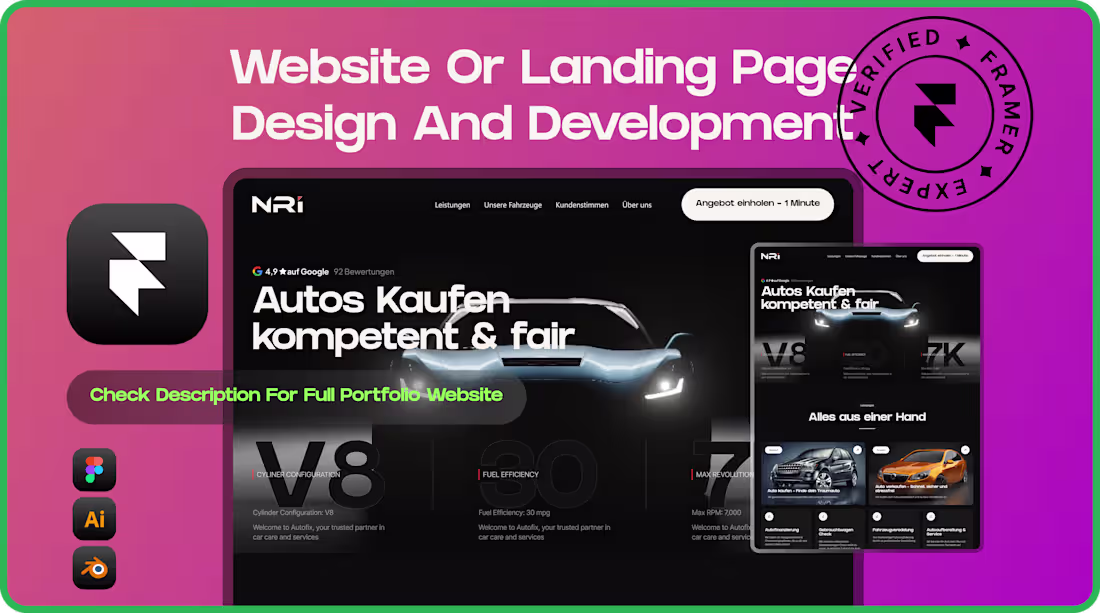 Cover image for Framer Landing page Development