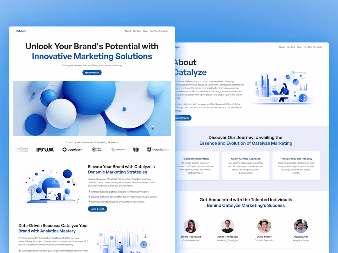 Cover image for Catalyze — Framer Agency Website