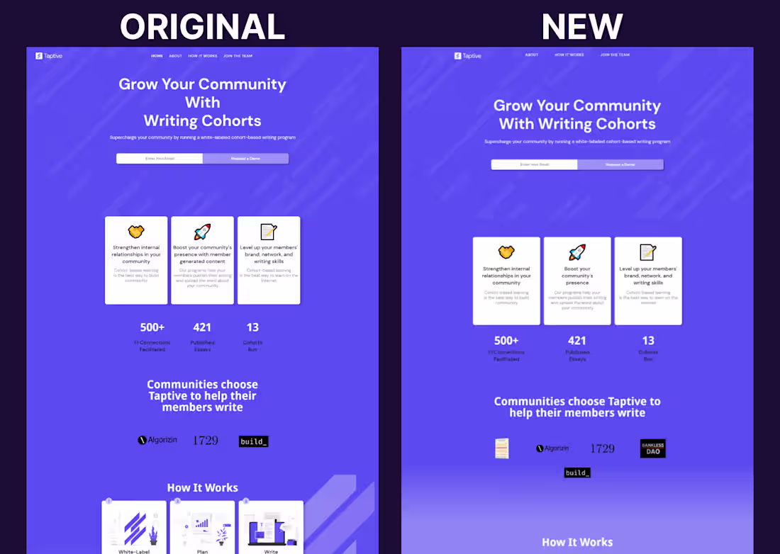 Cover image for Taptive - Writing Cohort Startup