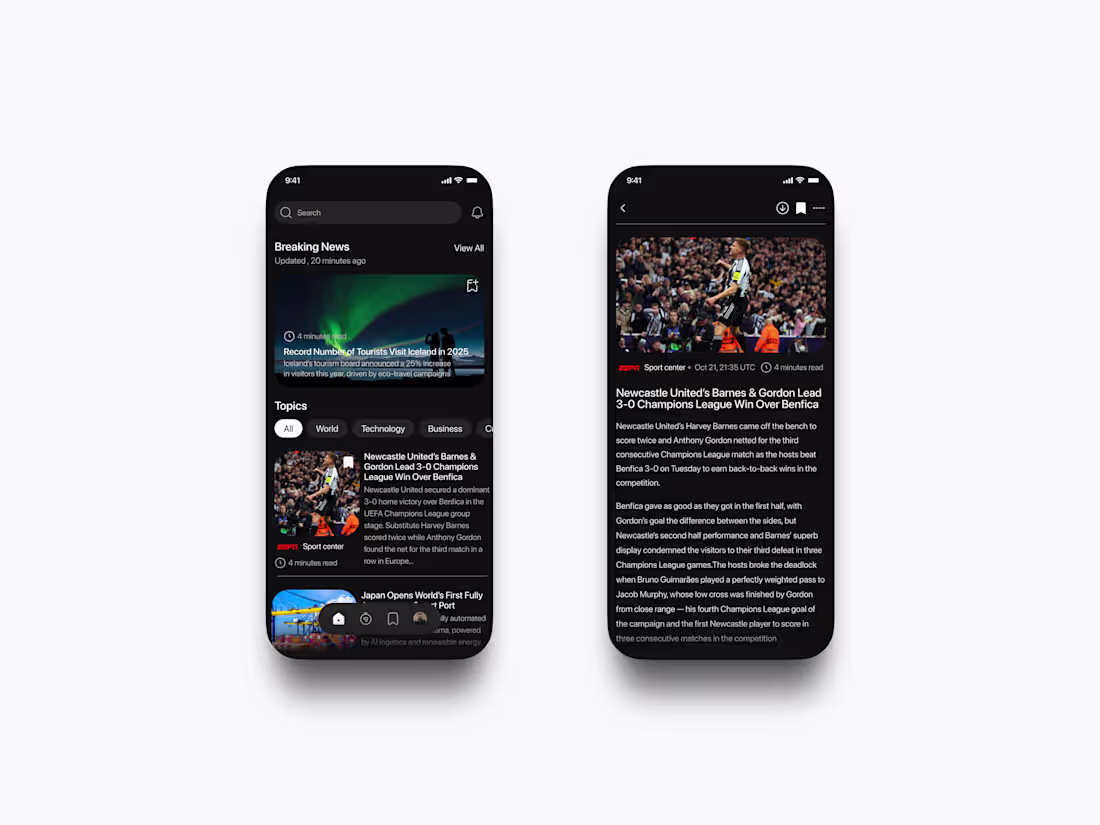 Cover image for A clean news experience built for fast, interruption free re...