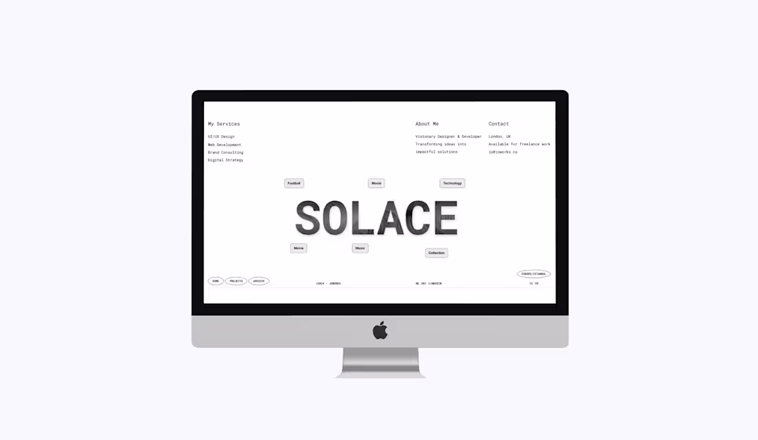 Cover image for Solace – Interactive Minimalist Digital Agency Website