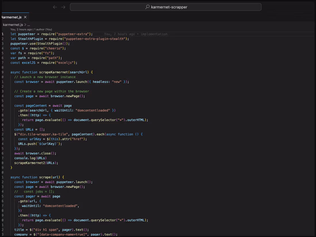Cover image for Karmernet scrapper