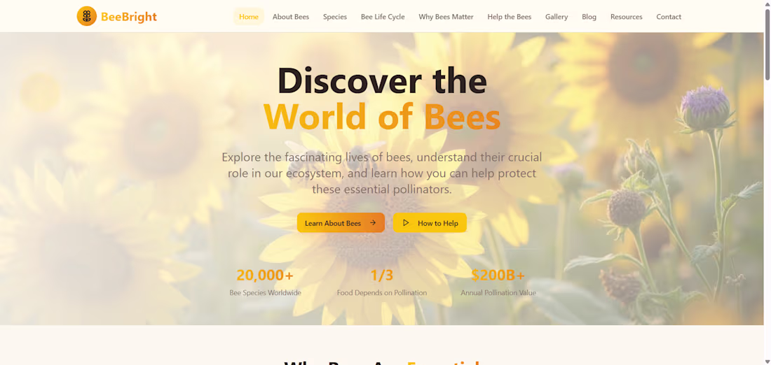 Cover image for 🐝 BeeBright
"Advocating for nature through
