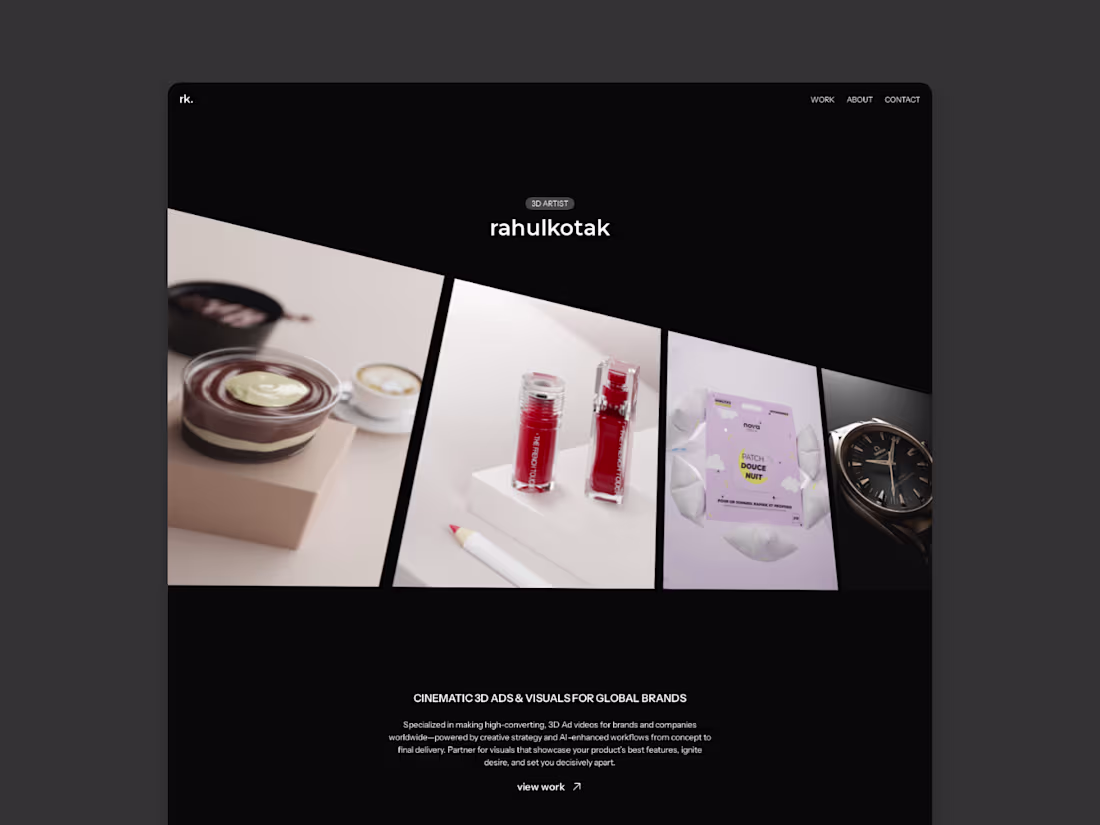 Cover image for 3d Artist’s Portfolio Framer Website Design and Development