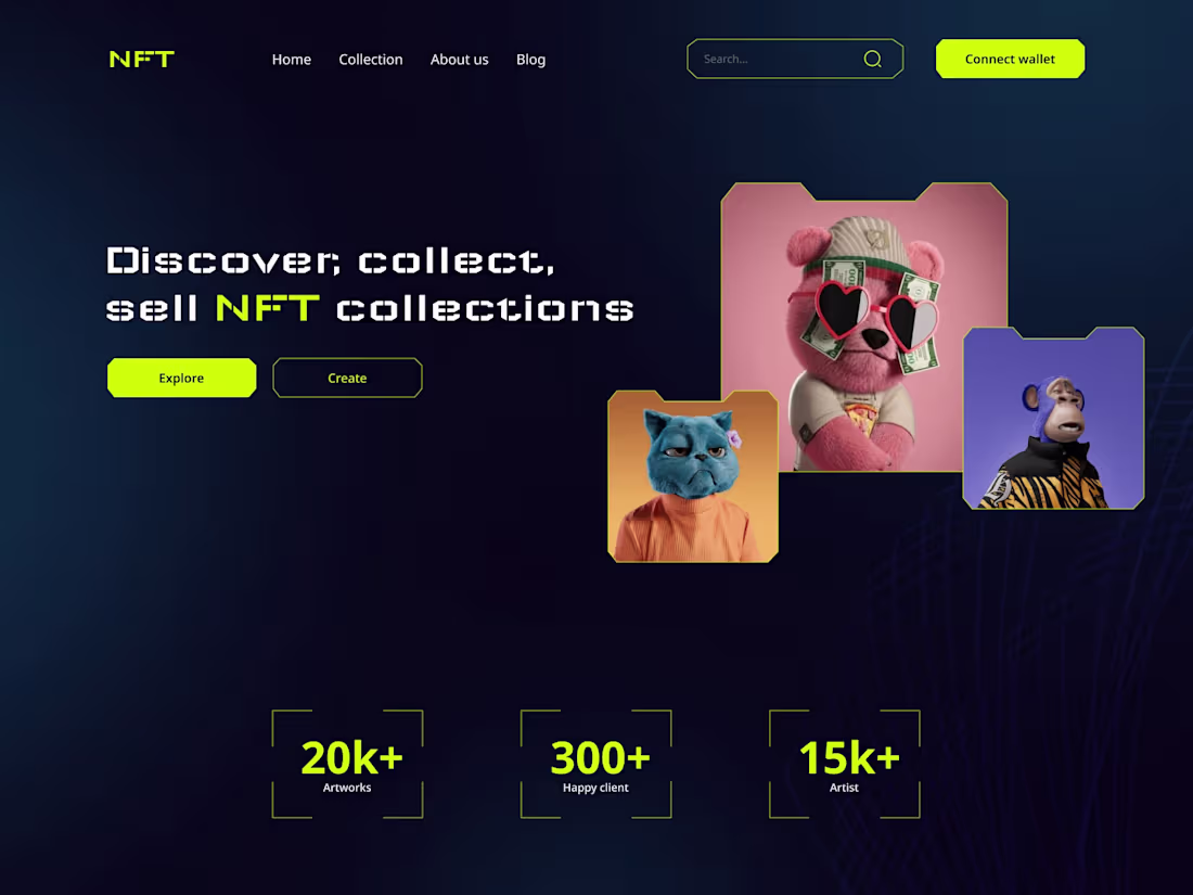 Cover image for NFT marketplace | Landing page design 
