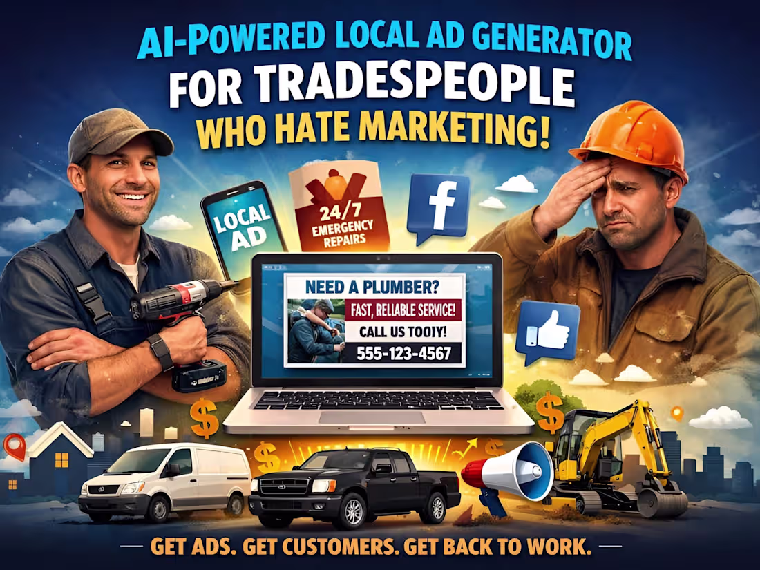 Cover image for You fix things. You shouldn’t have to make ads. I’m building...