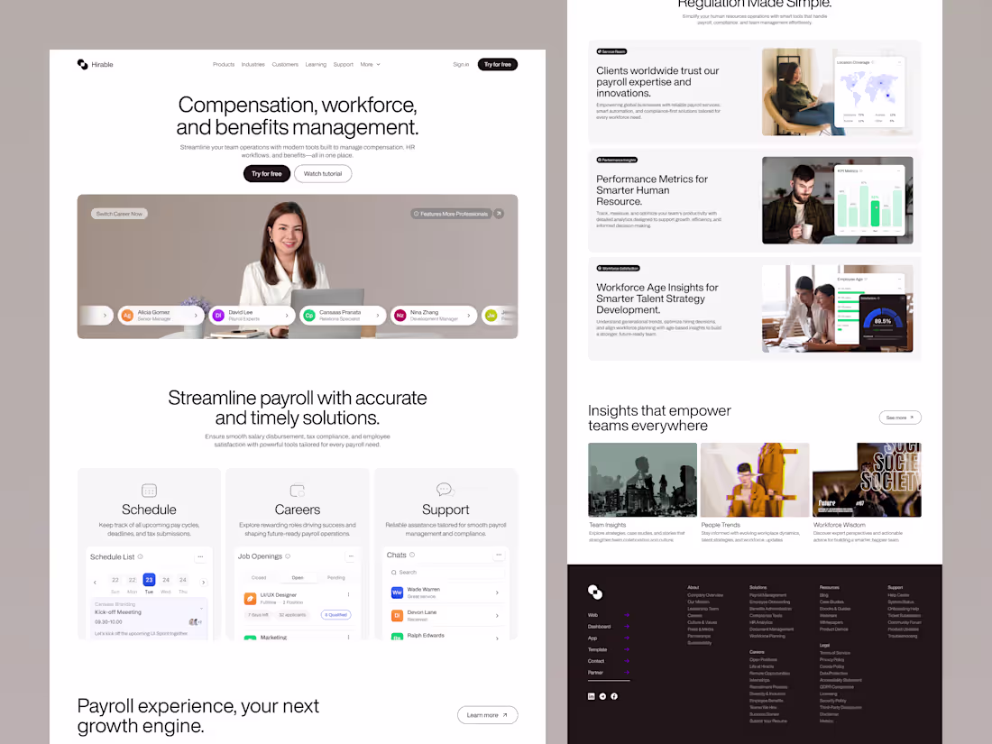 Cover image for Hirable - HR Management Landing Page
