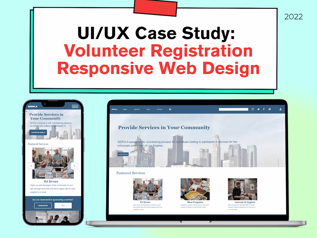 Cover image for UI/UX Case Study Volunteer Registration Web Design