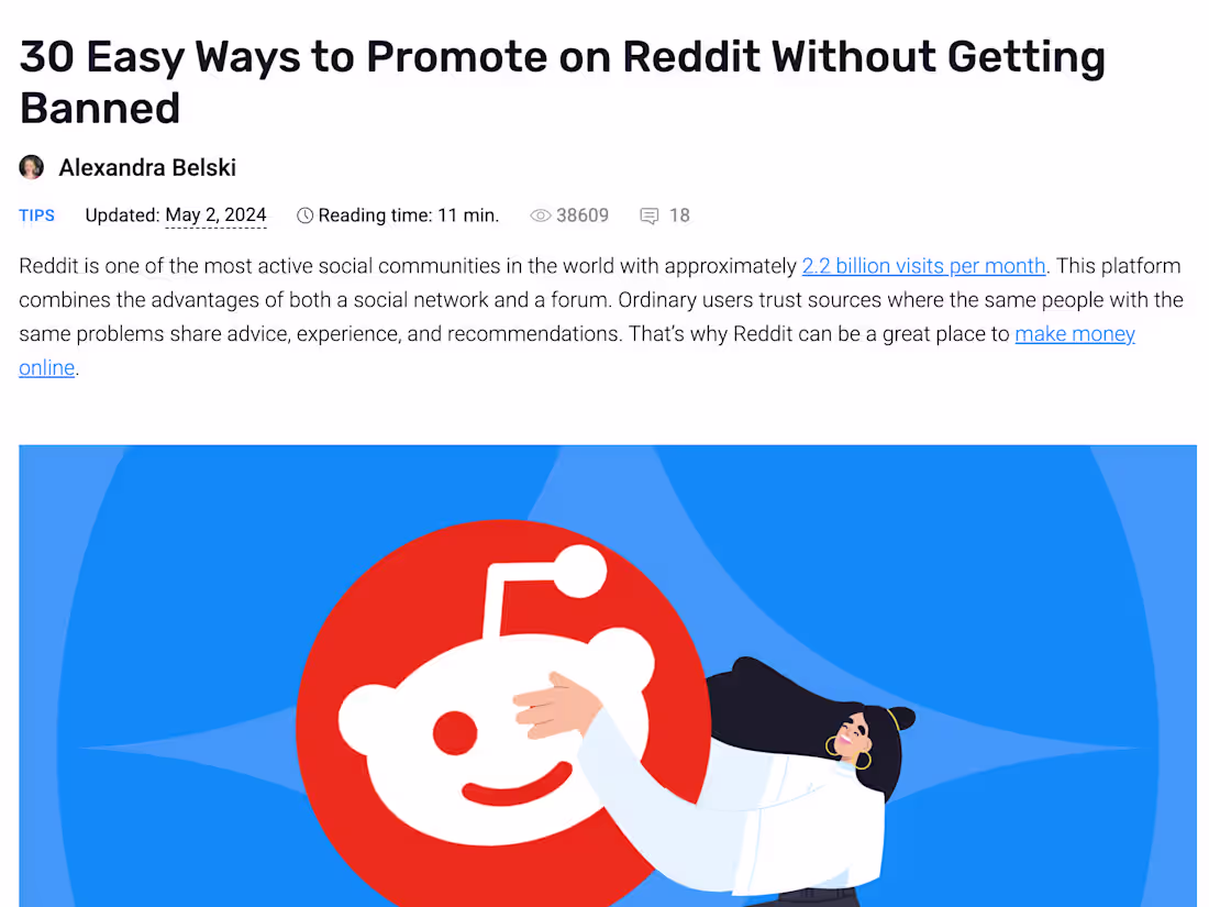 Cover image for 30 Easy Ways to Promote on Reddit Without Getting Banned (ht...