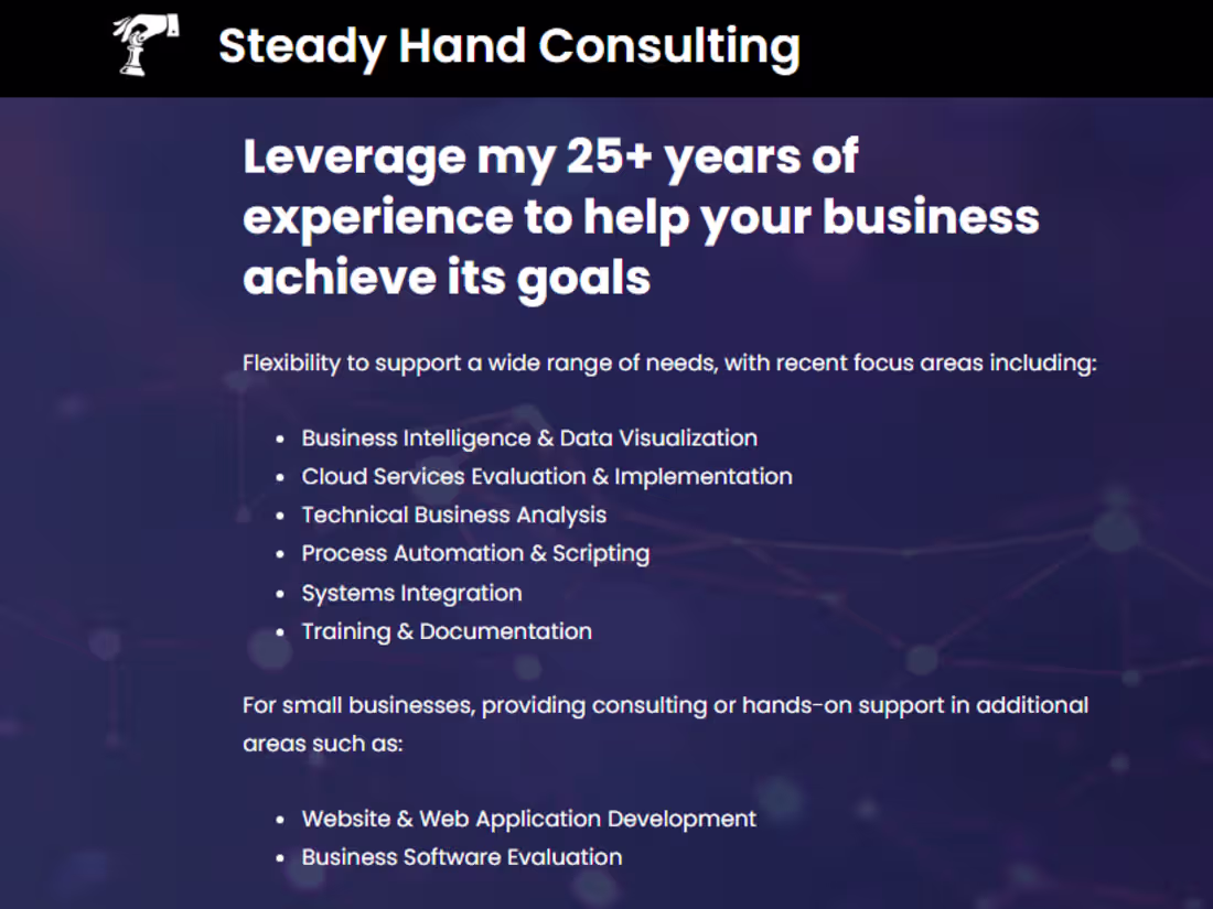 Cover image for Data Analysis, BI, and Automation from a 25+ year IT pro