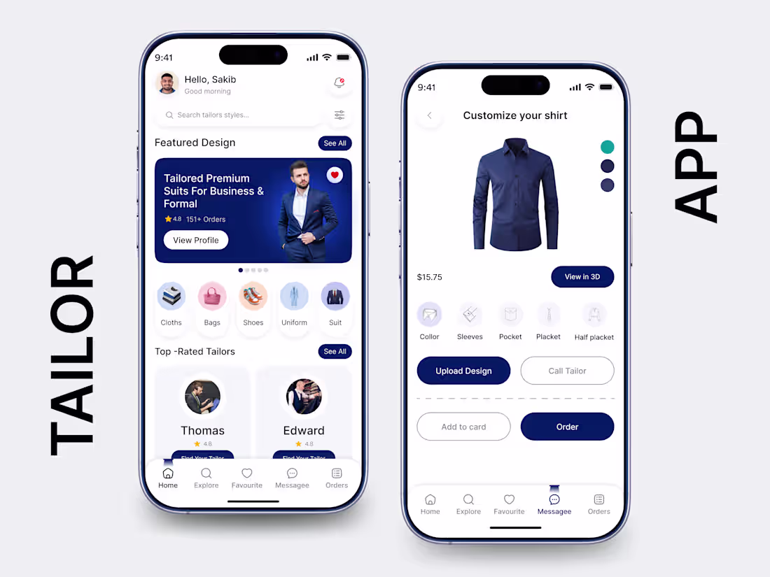 Cover image for Here is my Custom Tailoring App UI ✂️ | Fashion & Fit Redesi...