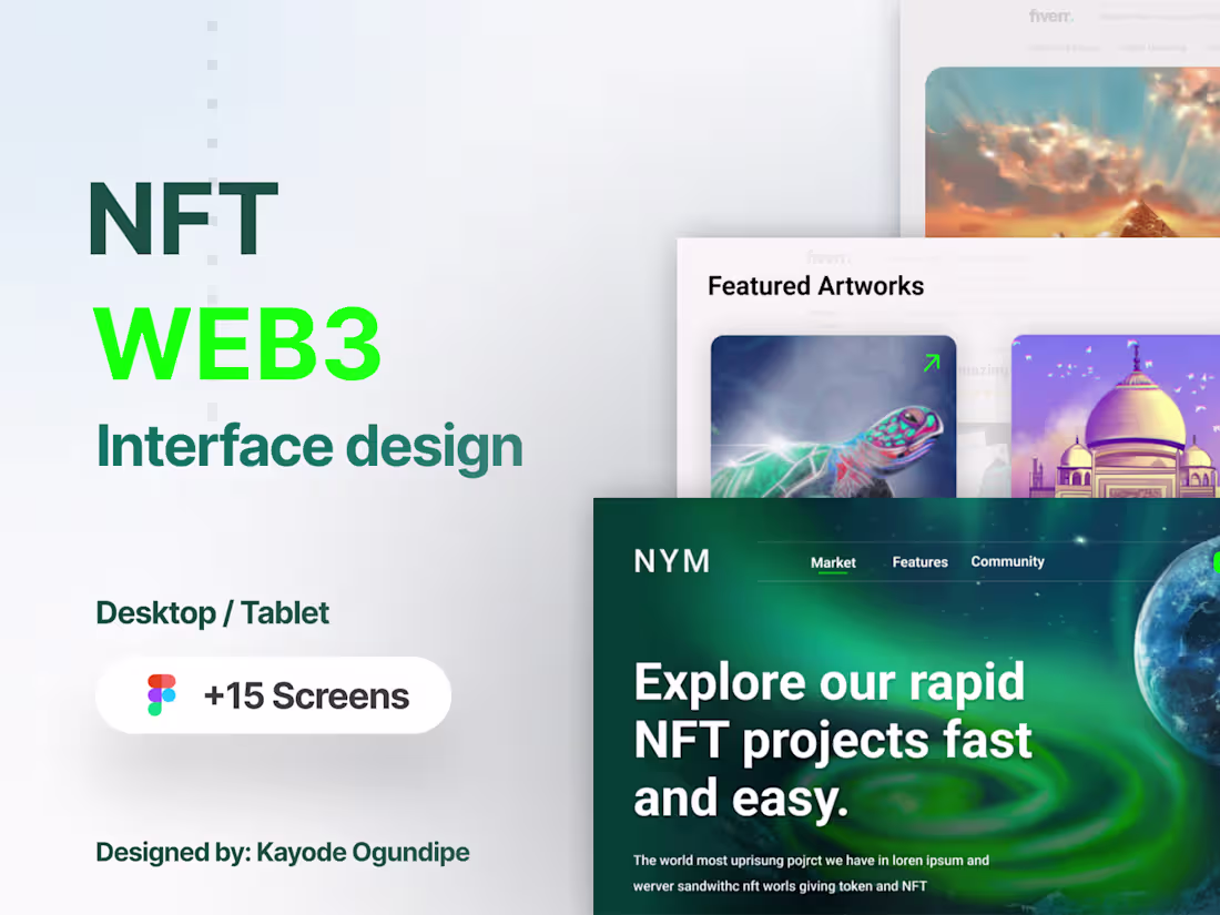 Cover image for UI/UX Design for a Web3 NFT Platform I designed the UI/UX fo...
