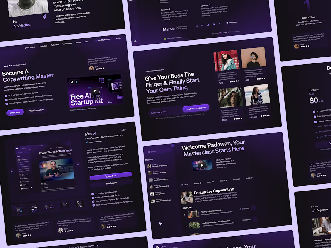 Cover image for All-in-One Video Course Business Template