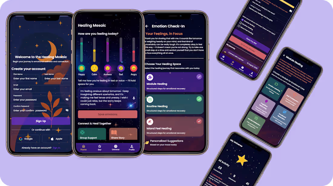 Cover image for Development of Healing Mosaic Emotional Well-being App