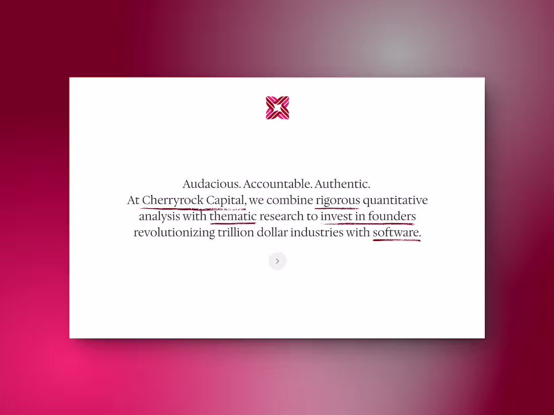 Cover image for Cherryrock Venture Capital: Custom Webflow Site