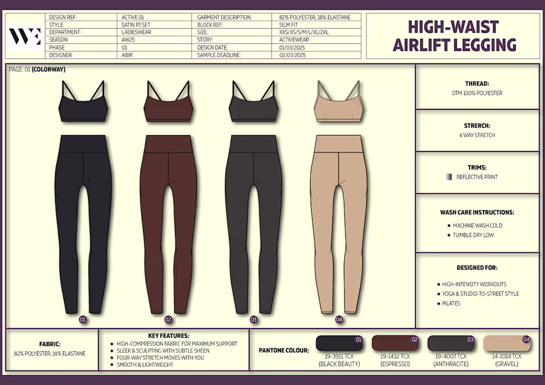 Cover image for Ladies Activewear Bra and Legging Tech Pack: Behance