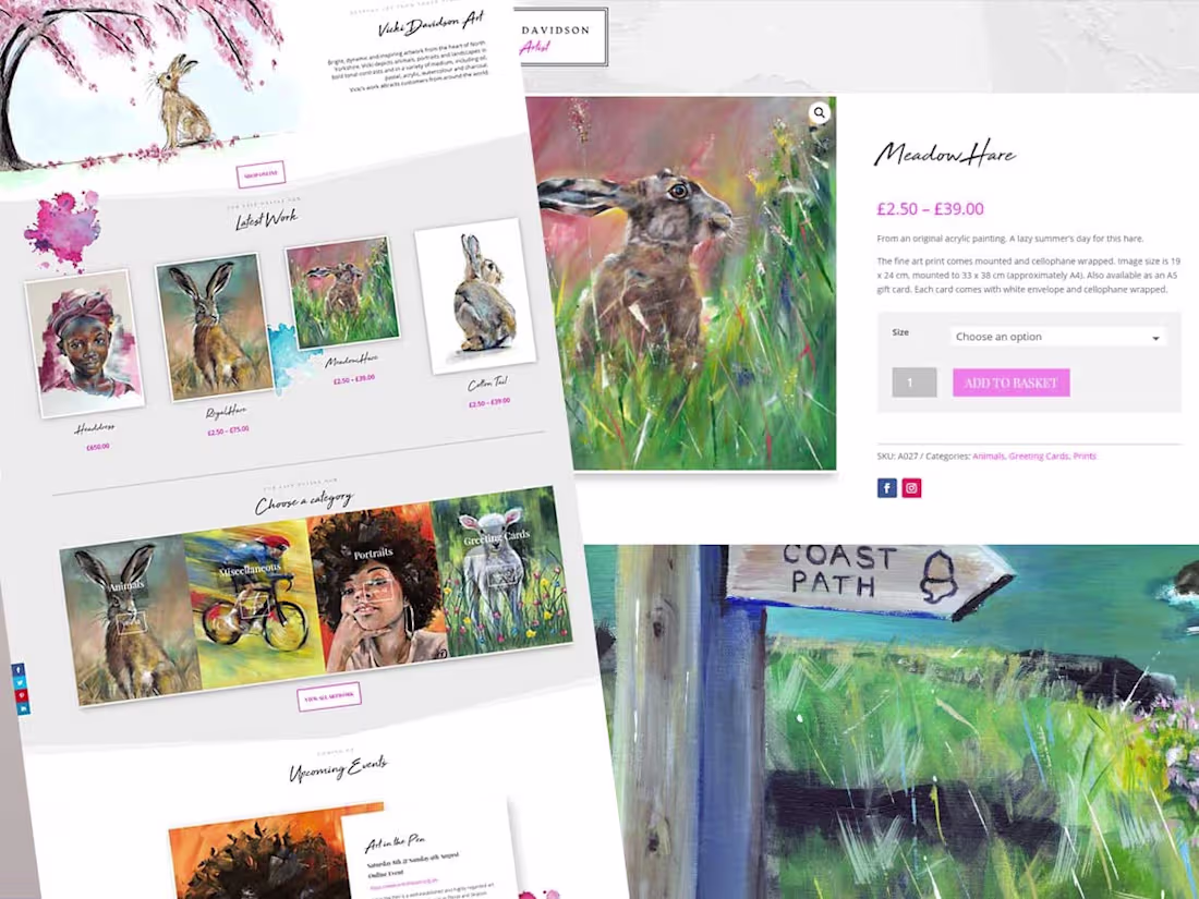 Cover image for Vicki Davidson Art - Bespoke e-commerce at affordable prices