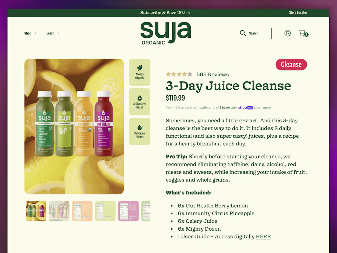 Cover image for Suja Website Development & Rebuild Launch