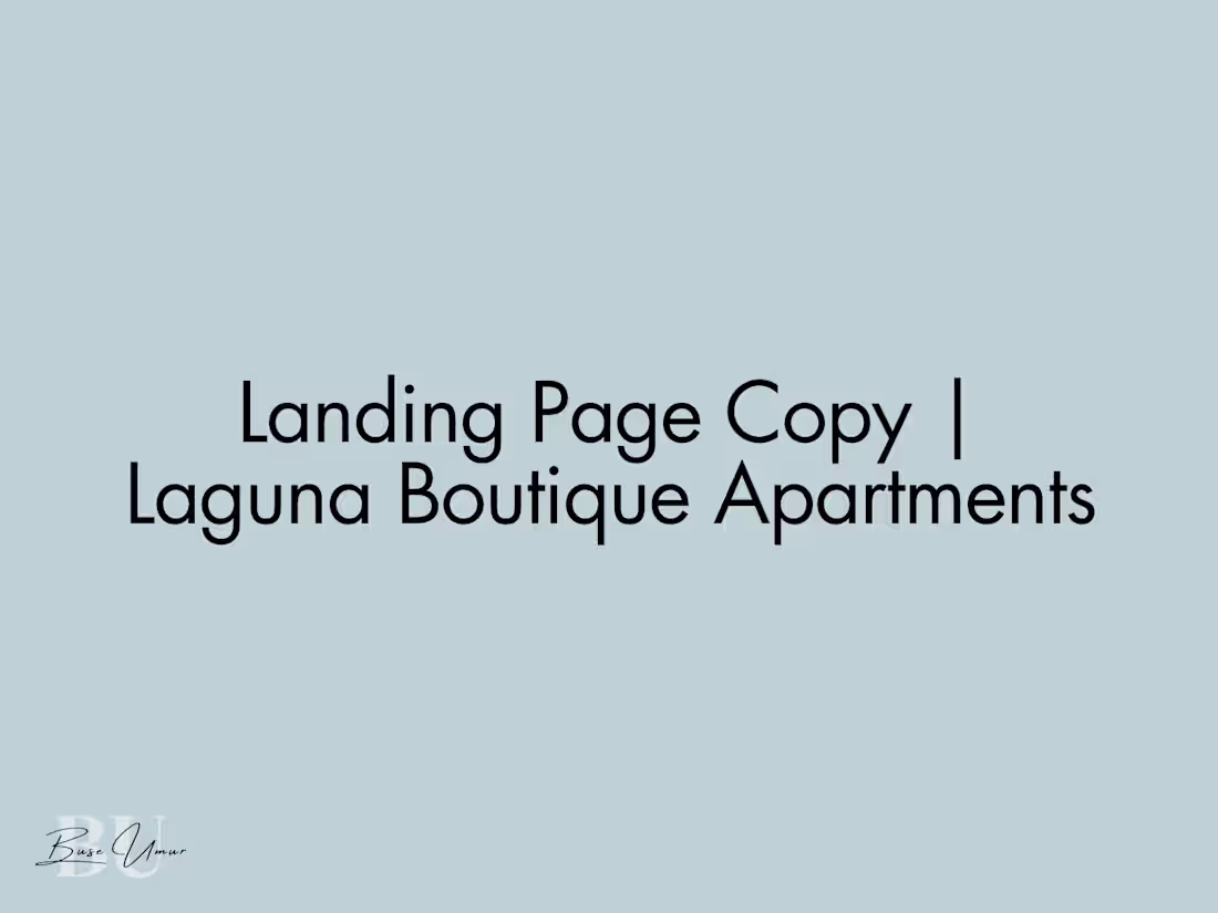 Cover image for 🏡 Landing Page Copy | Laguna Boutique Apartments