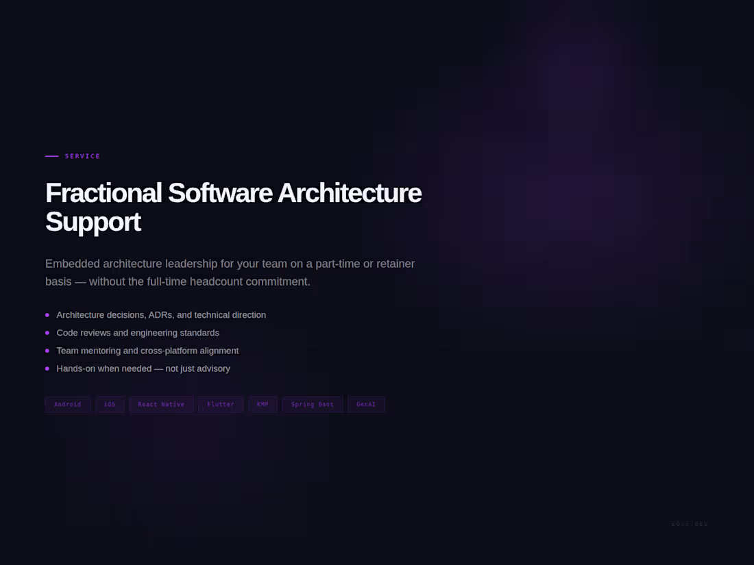 Cover image for Fractional Software Architecture Support