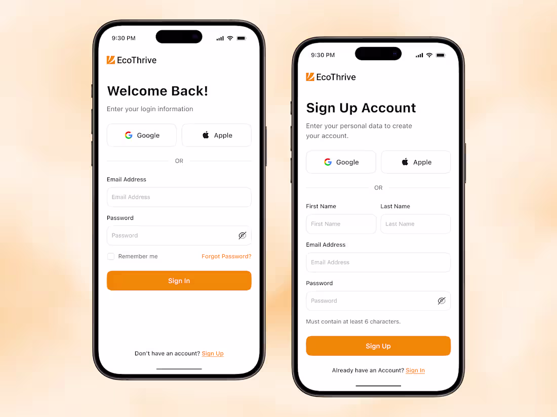 Cover image for Grocery Shopping App Login & Signup Screen Design