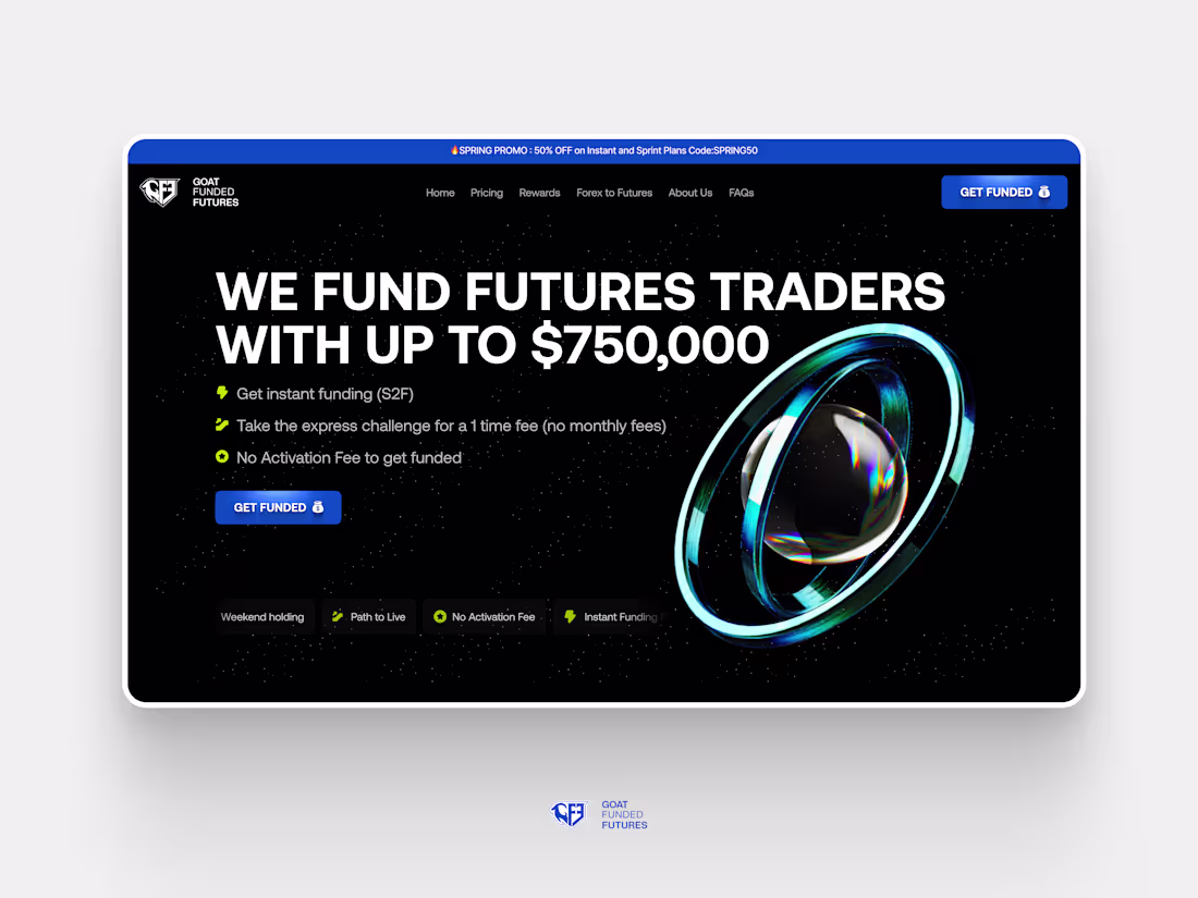 Cover image for GoatFundedFutures Website Redesign