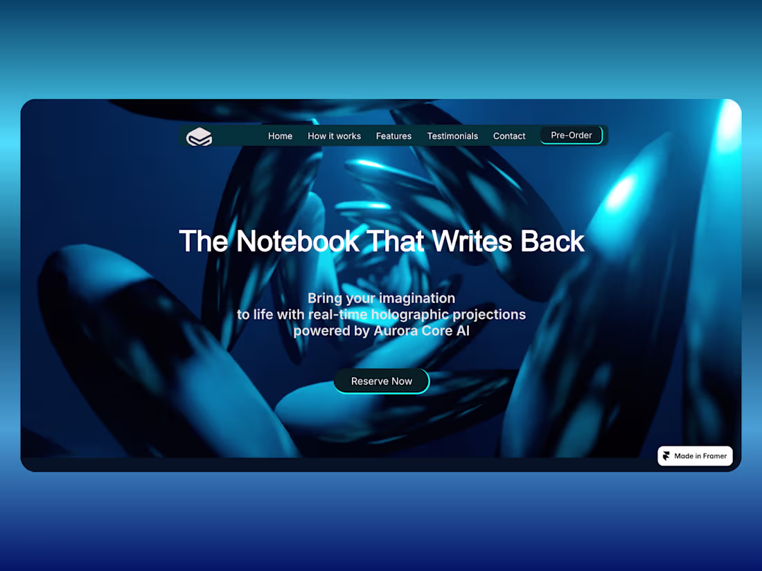 Cover image for NebuleNote – Futuristic Landing Page in Framer