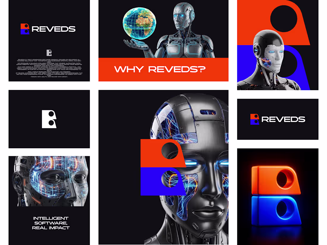 Cover image for REVEDS: A branding experiment in contrast. This collage blen...
