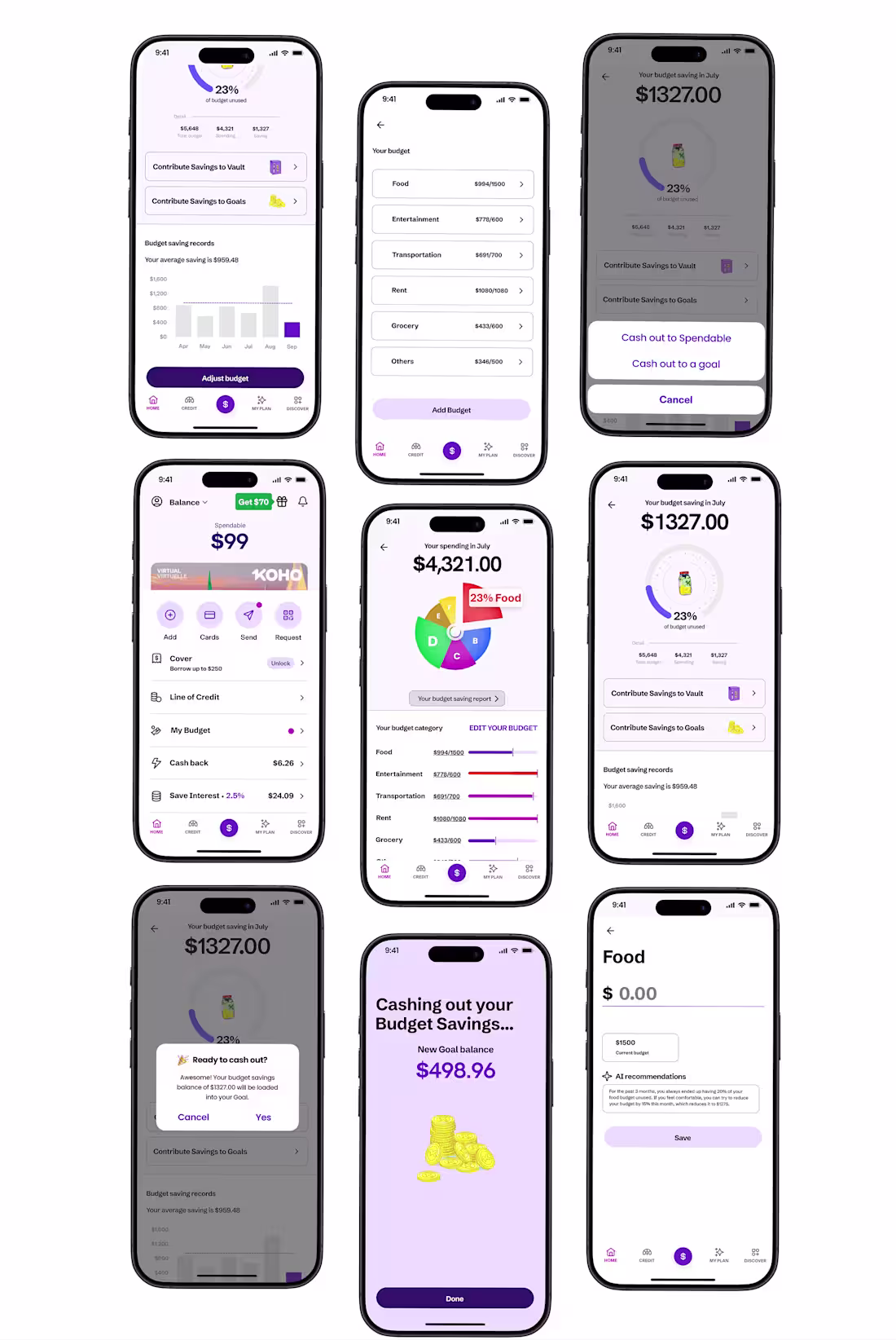 Cover image for Fintech KOHO UI remake add a budgeting feature