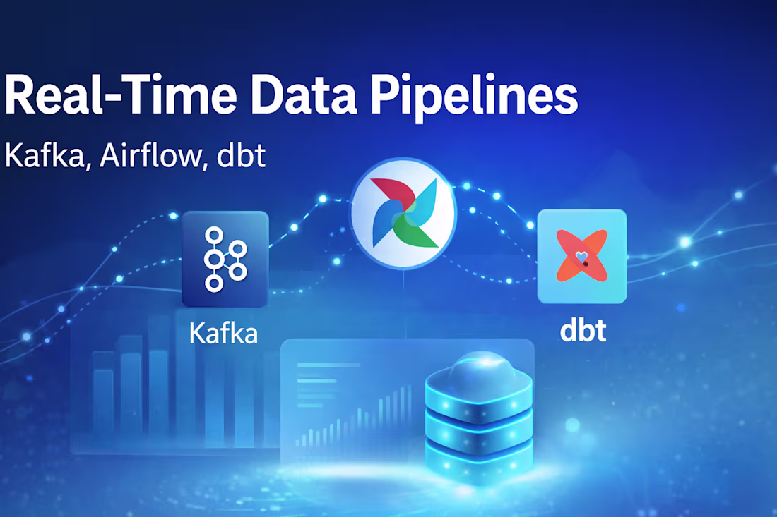 Cover image for Real-Time Data Pipelines | Kafka, Airflow, dbt