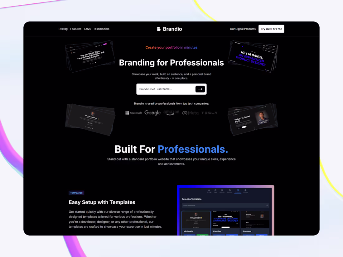 Cover image for Brandio - Portfolio Builder (Fullstack Development)