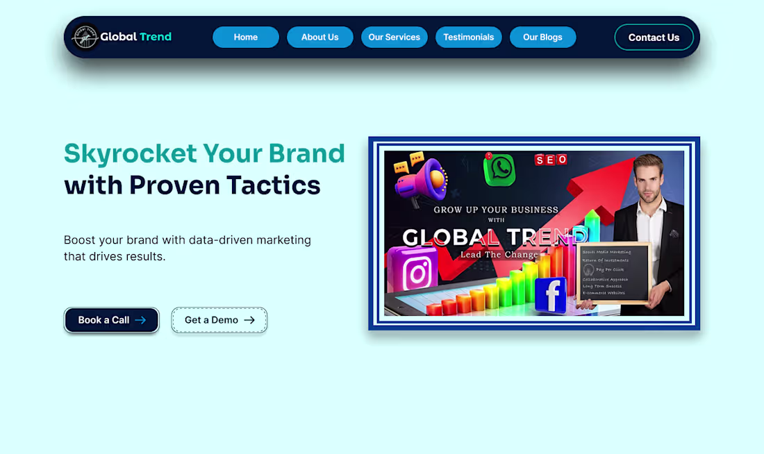 Cover image for Global Trend Homepage Hero Section Redesign UI/UX Concept