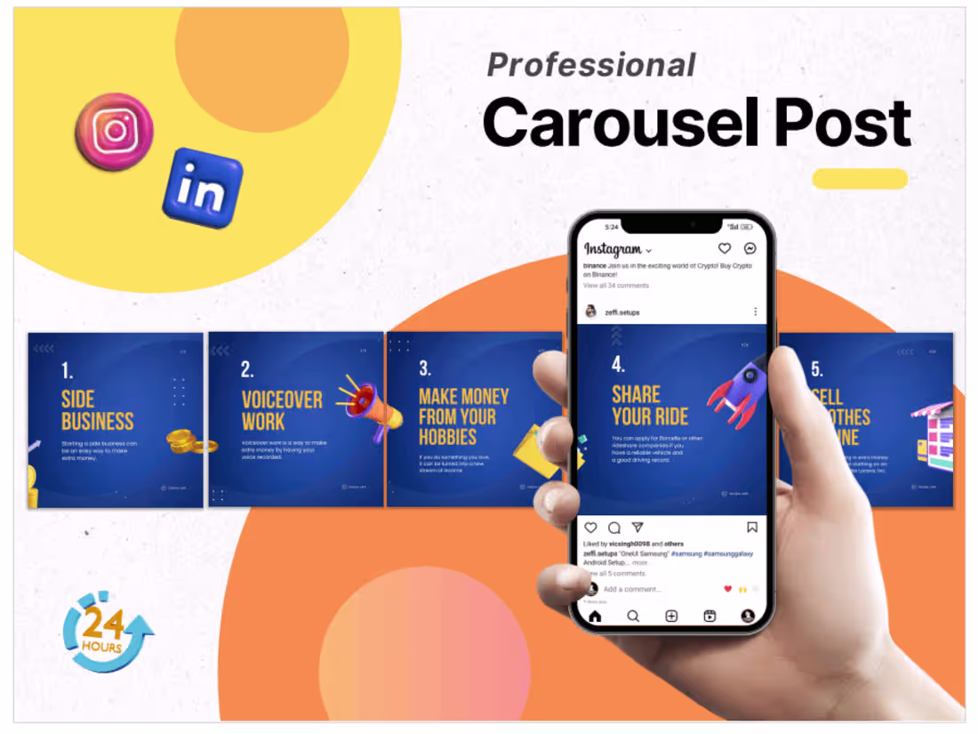 Cover image for "Engaging Carousel Design Expert for Social Media Growth"