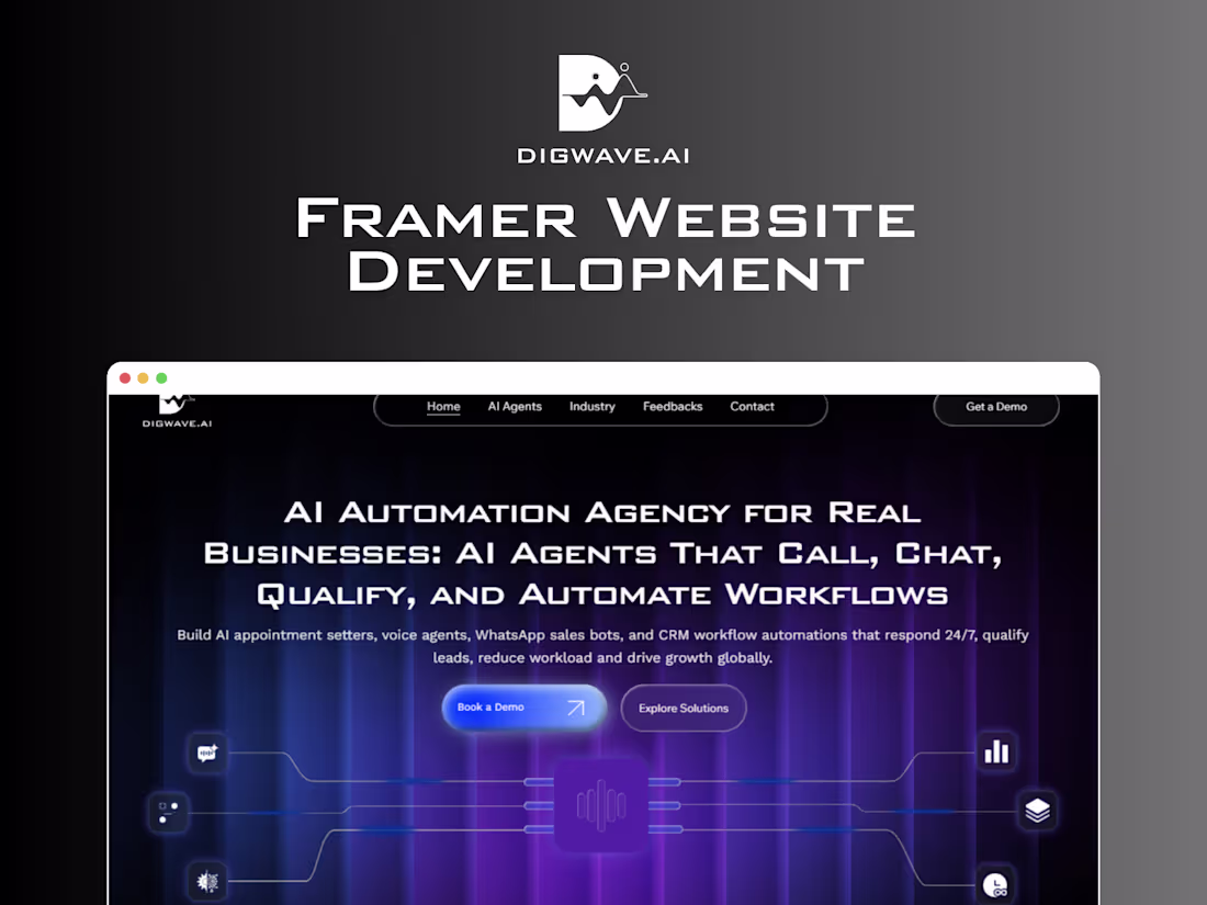 Cover image for Digwave.ai – AI Automation Agency Website (Framer Development)