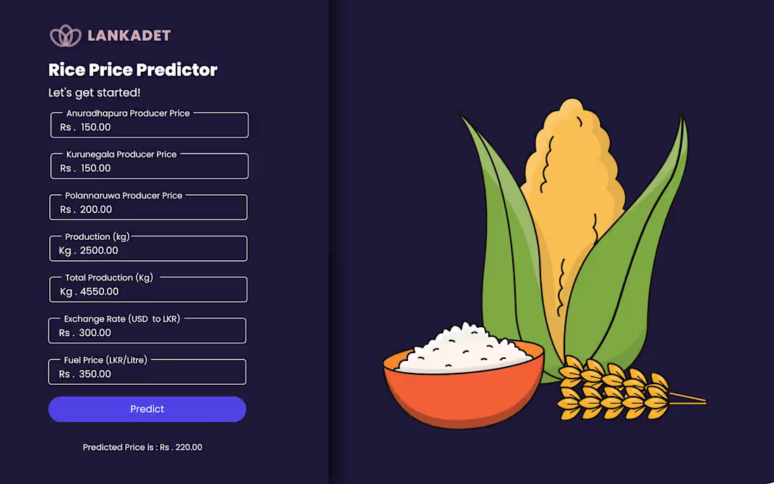 Cover image for 🚀 Rice Price Predictor Web App for Sri Lanka! 🌾
