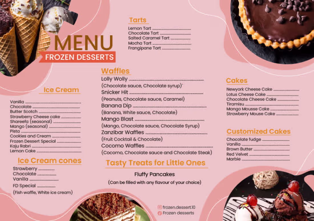 Cover image for Menu Design Of A Dessert Shop