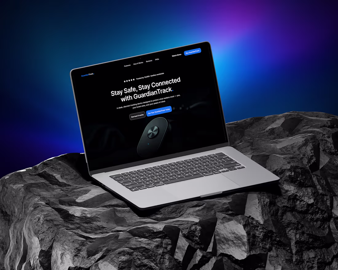 Cover image for GuardianTrack, smart safety device website