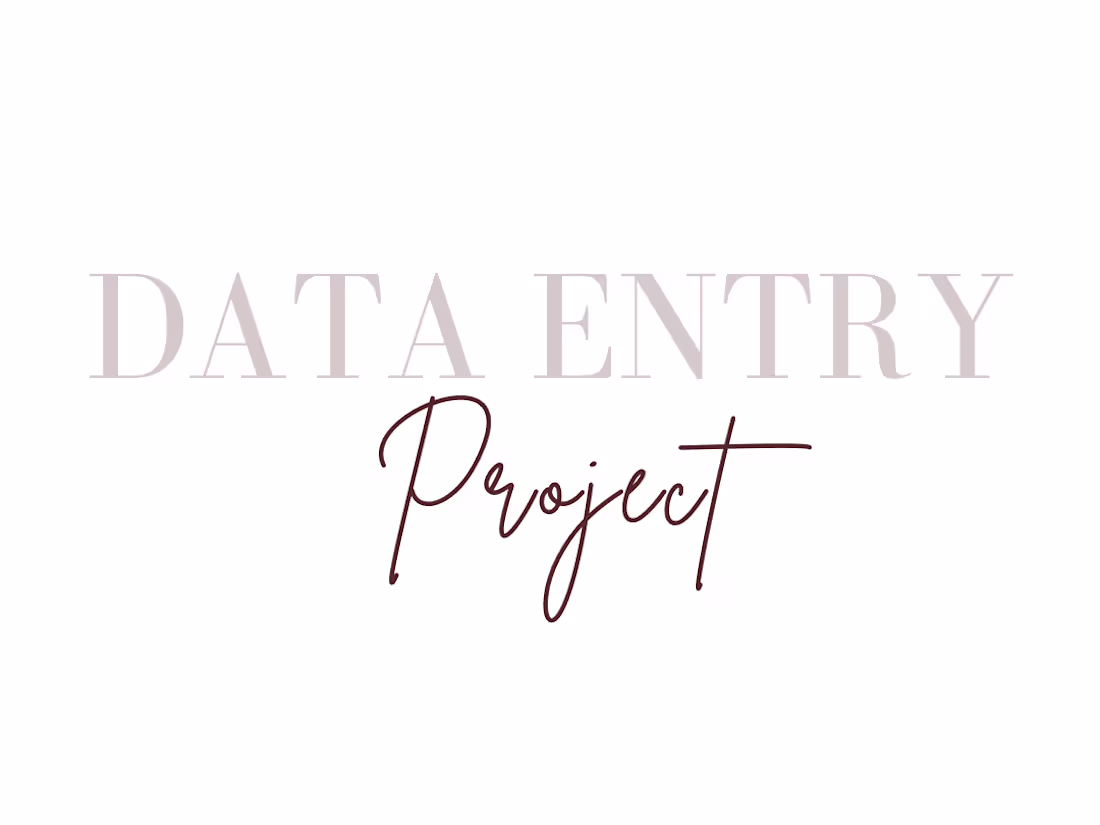 Cover image for Data Entry Project