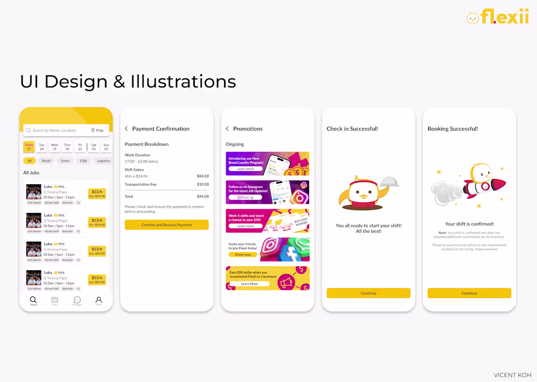 Cover image for Flexii - UI/UX and Marketing Design with Illustrations