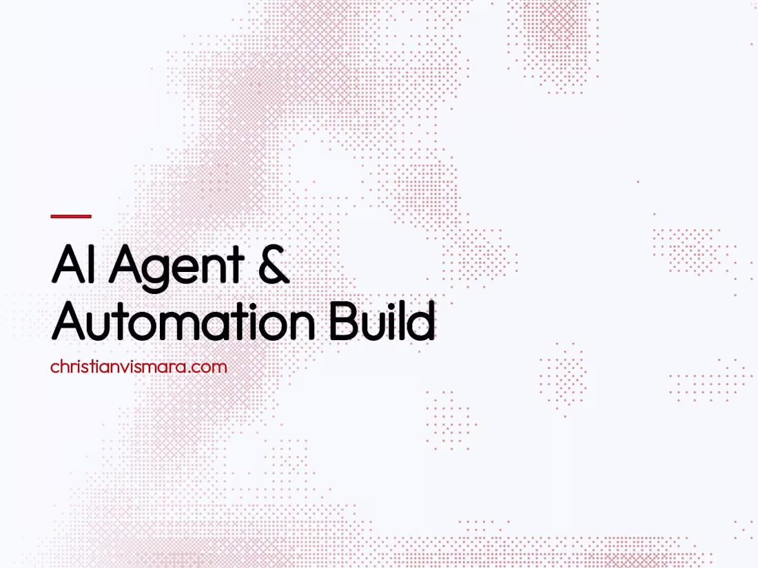 Cover image for AI Agent and Automation Build