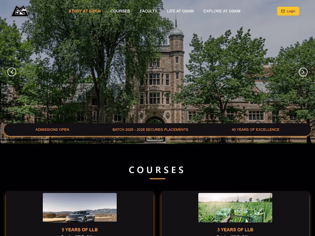 Cover image for GSKM LAW COLLEGE – Dynamic Website for CMS