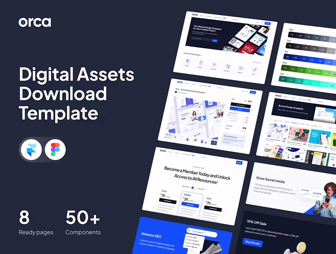 Cover image for Orca — Digital downloads Framer Template