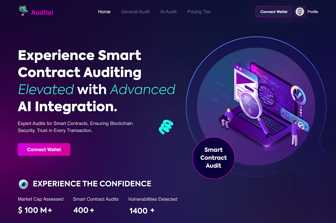 Cover image for Audit Ai: An AI driven web app that audits smart contracts
